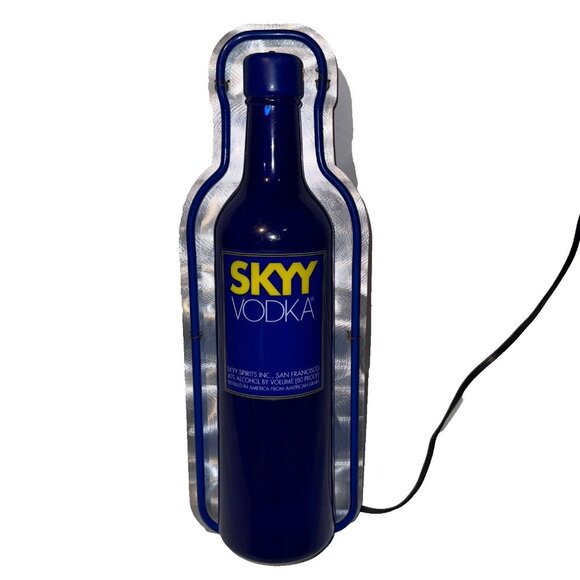 SKYY Vodka LED Bar Sign Man Cave Garage Decor Blue Neon Light Sky Vodka